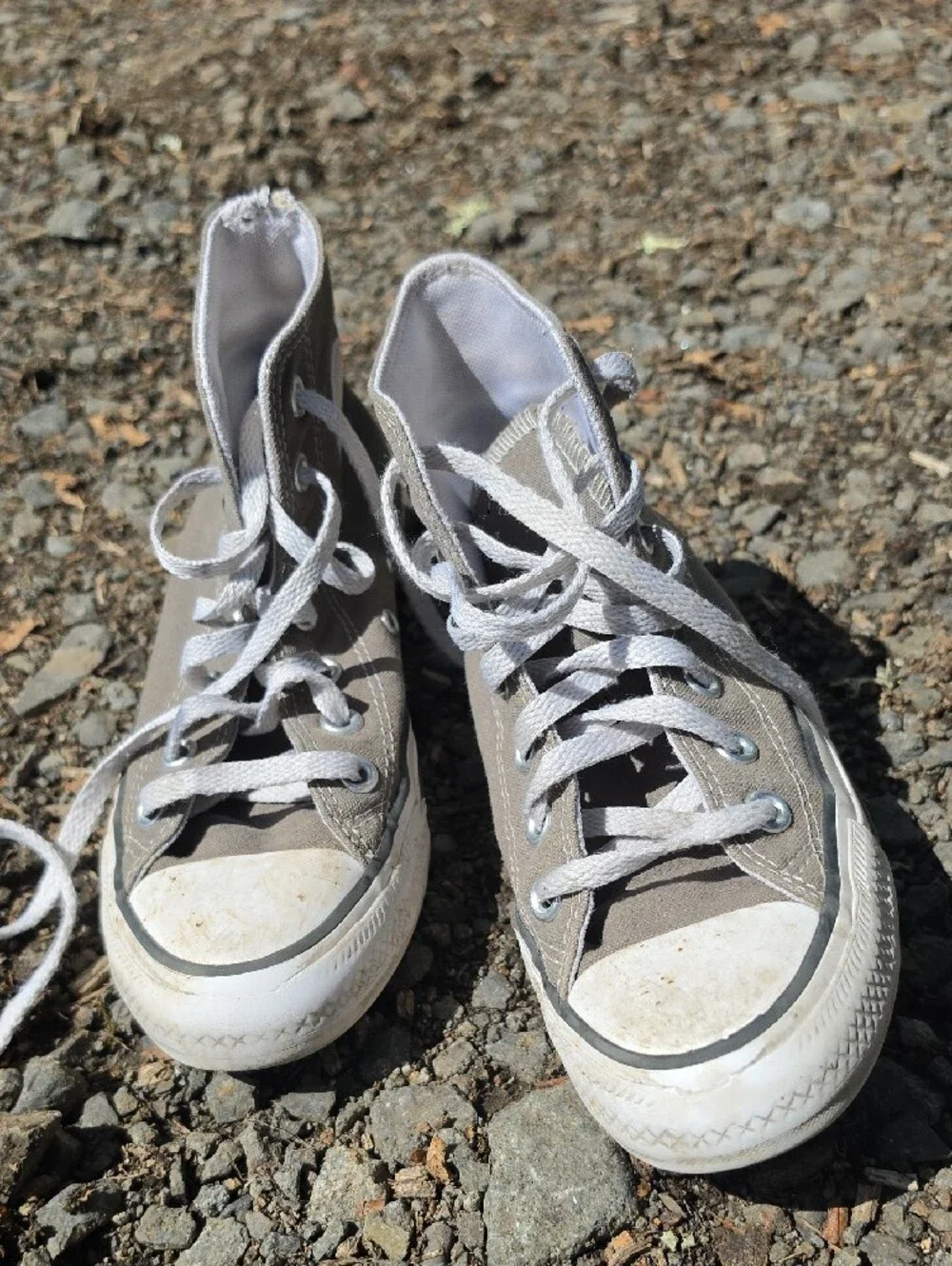 Converse Kids Gray High-Top Sneakers with White Accents